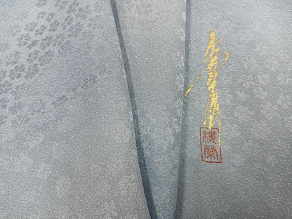 平和屋着物●上質な小紋　作家物　花地紋　暈し染め　正絹　逸品　未使用　AABH6853ph