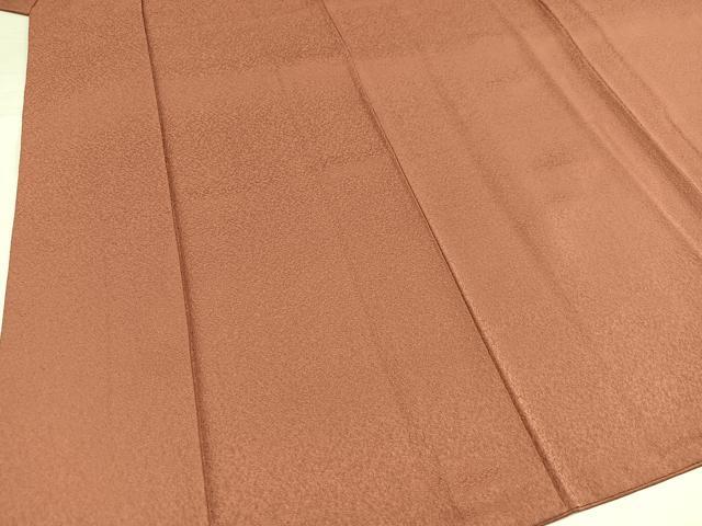 平和屋着物●上質な色無地　洗朱色　正絹　逸品　AABH6854ph