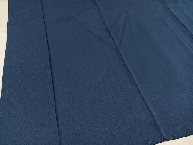 平和屋着物●本草木染作家　瑞寶　色無地　花地紋　鉄御納戸色　正絹　逸品　AABH6856ph