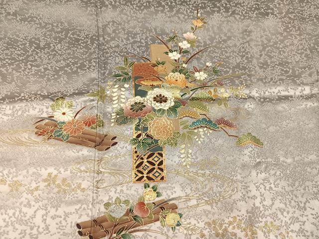 平和屋着物●訪問着　花筏　暈し染め　金銀彩　正絹　逸品　AABH6857ph 平和屋着物○訪問着 花筏 暈し染め 金銀彩 正絹 逸品 AABH6857ph