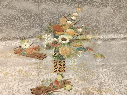平和屋着物●訪問着　花筏　暈し染め　金銀彩　正絹　逸品　AABH6857ph