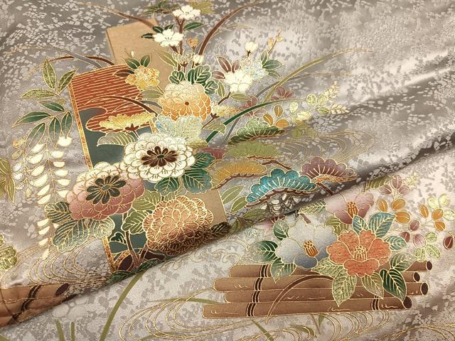 平和屋着物●訪問着　花筏　暈し染め　金銀彩　正絹　逸品　AABH6857ph 平和屋着物○訪問着 花筏 暈し染め 金銀彩 正絹 逸品 AABH6857ph