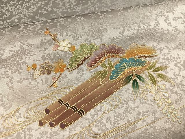平和屋着物●訪問着　花筏　暈し染め　金銀彩　正絹　逸品　AABH6857ph