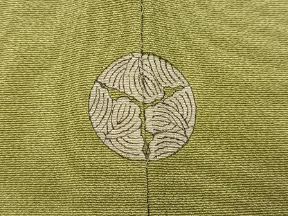 平和屋着物●上質な色無地　抹茶色　正絹　逸品　AABH6872ph