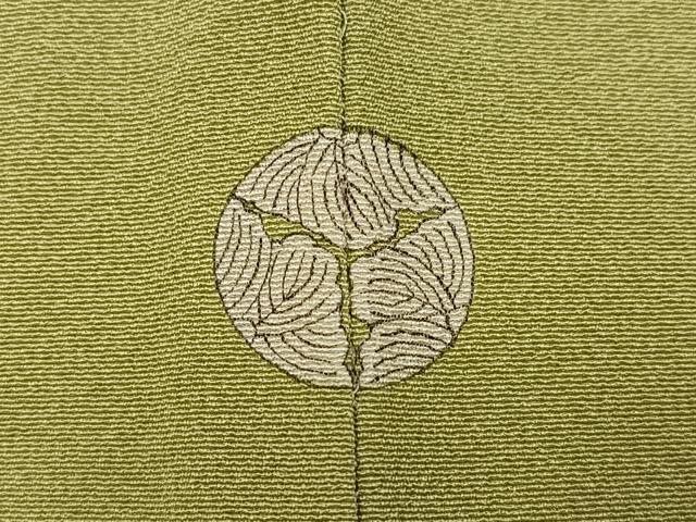 平和屋着物●上質な色無地　抹茶色　正絹　逸品　AABH6872ph