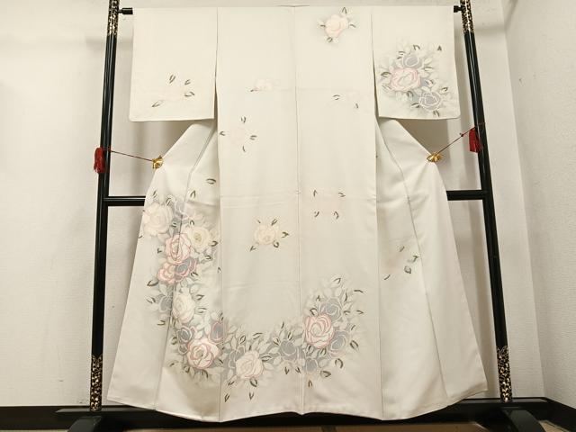 平和屋着物●訪問着　ろうけつ染め　草花文　暈し染め　正絹　逸品　AABH6873ph