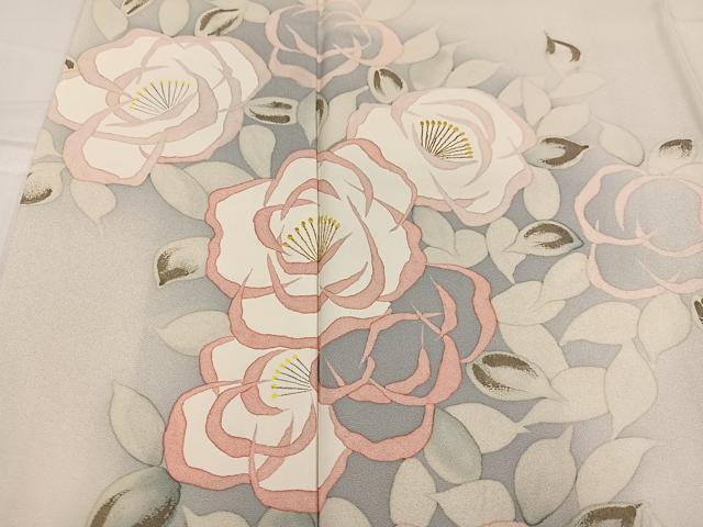 平和屋着物●訪問着　ろうけつ染め　草花文　暈し染め　正絹　逸品　AABH6873ph