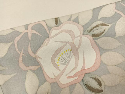 平和屋着物●訪問着　ろうけつ染め　草花文　暈し染め　正絹　逸品　AABH6873ph