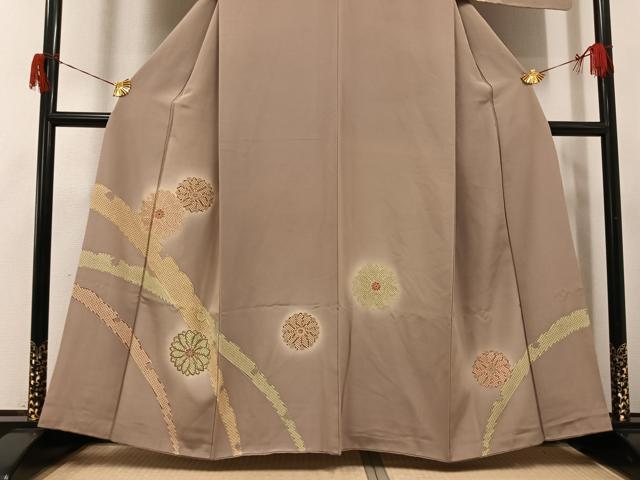 平和屋着物●訪問着　雪芝舞花文　暈し染め　金彩　正絹　逸品　AABH6875ph