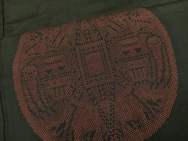 平和屋着物●本場大島紬　一元7マルキ　地空き　幾何学丸文　正絹　逸品　AABH6876ph 平和屋着物○本場大島紬 一元7マルキ 地空き 幾何学丸文 正絹 逸品