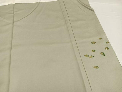平和屋着物●漆工芸作家　金森一博　訪問着　手描き　枝花文　暈し染め　金彩　正絹　逸品　AABH6877ph