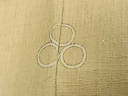 平和屋着物●訪問着　紬地　刺繍　松　金糸　正絹　逸品　AABH6878ph