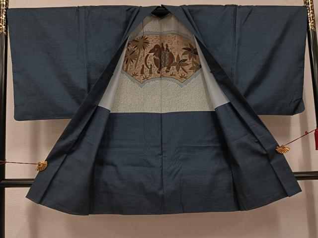 平和屋着物●男性　本場大島紬　アンサンブル　100亀甲　総詰め　正絹　逸品　AABH6883ph