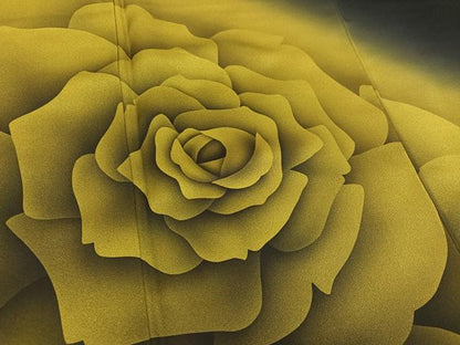 平和屋着物●豪華振袖　薔薇　暈し染め　黒地　正絹　逸品　AABH6889ph