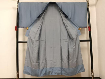 平和屋着物●男性　長襦袢　袷　富士山　龍　暈し染め　金彩　正絹　逸品　AABH6893ph