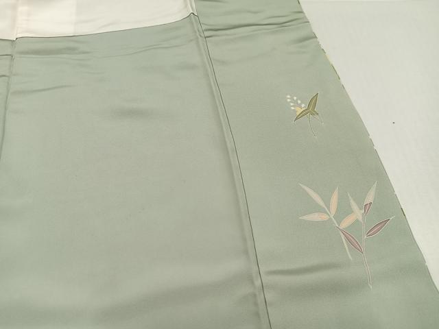 平和屋着物●創業460年・千總　訪問着　友禅　駒刺繍　流水草花文　暈し染め　金彩　正絹　逸品　AABH6894ph