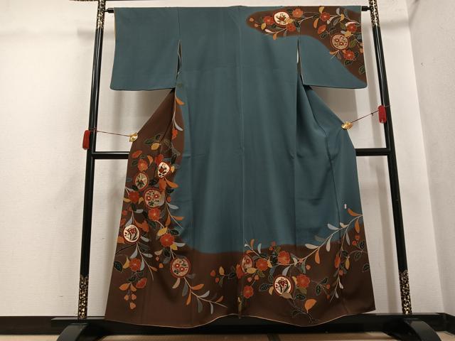 平和屋着物●訪問着　作家物　草花丸文　金彩　正絹　逸品　AABH6895ph 平和屋着物○訪問着 作家物 草花丸文 金彩 正絹 逸品 AABH6895ph
