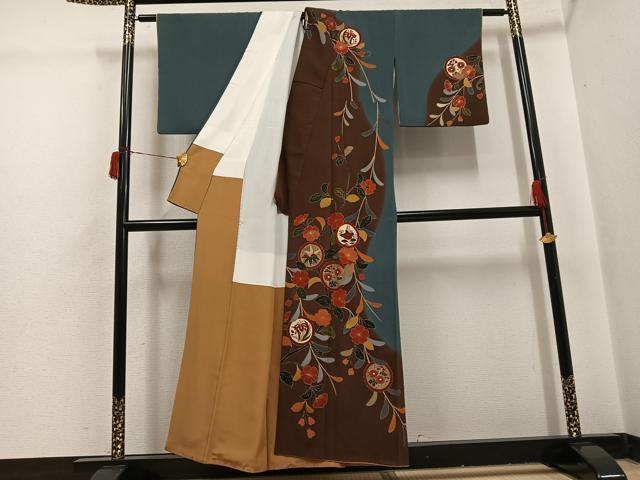 平和屋着物○訪問着 作家物 草花丸文 金彩 正絹 逸品 AABH6895ph