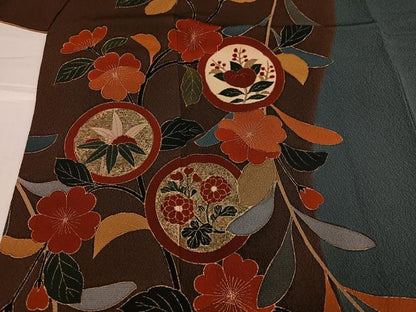 平和屋着物●訪問着　作家物　草花丸文　金彩　正絹　逸品　AABH6895ph