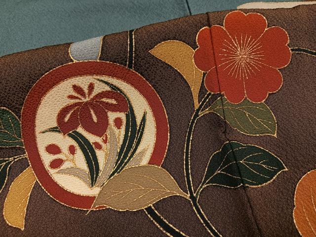平和屋着物●訪問着　作家物　草花丸文　金彩　正絹　逸品　AABH6895ph 平和屋着物○訪問着 作家物 草花丸文 金彩 正絹 逸品 AABH6895ph