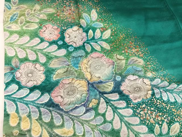 平和屋着物●豪華振袖　作家物　泰常　辻が花　絞り　暈し染め　銀通し地　正絹　逸品　AABH6896ph