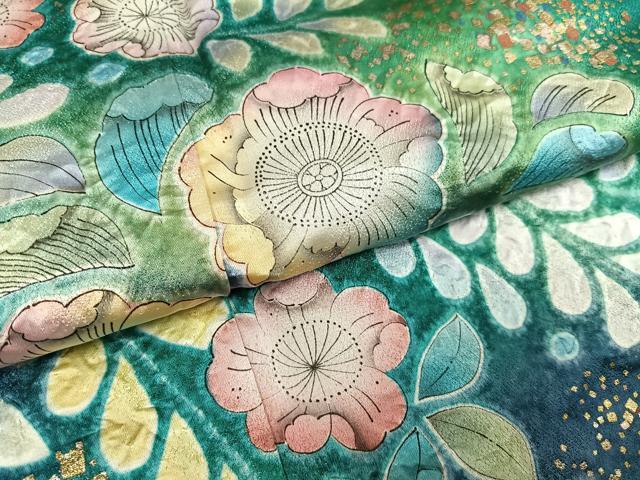 平和屋着物●豪華振袖　作家物　泰常　辻が花　絞り　暈し染め　銀通し地　正絹　逸品　AABH6896ph