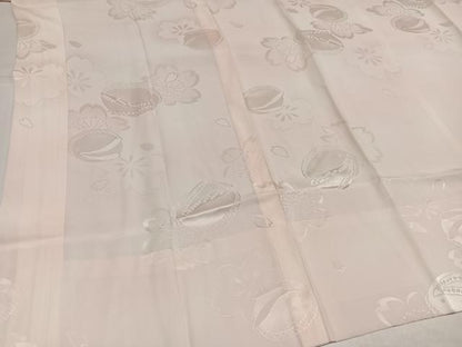 平和屋着物●振袖用長襦袢　無双仕立て　桜地紋　暈し染め　正絹　逸品　AABH6897ph