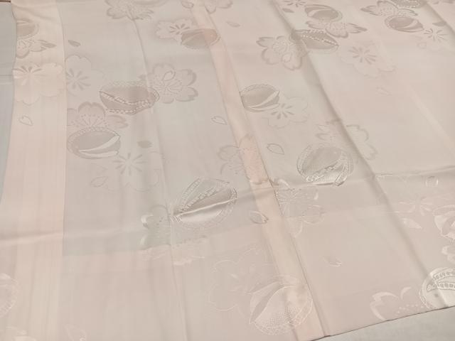 平和屋着物●振袖用長襦袢　無双仕立て　桜地紋　暈し染め　正絹　逸品　AABH6897ph