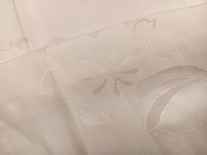 平和屋着物●振袖用長襦袢　無双仕立て　桜地紋　暈し染め　正絹　逸品　AABH6897ph