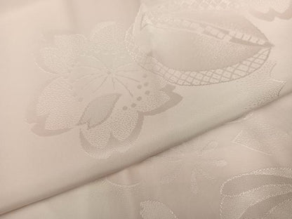 平和屋着物●振袖用長襦袢　無双仕立て　桜地紋　暈し染め　正絹　逸品　AABH6897ph