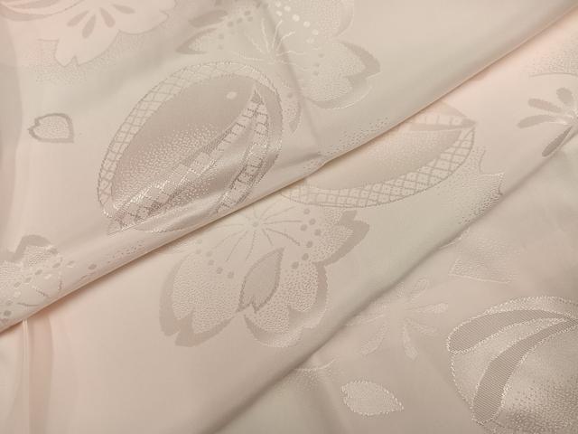 平和屋着物●振袖用長襦袢　無双仕立て　桜地紋　暈し染め　正絹　逸品　AABH6897ph