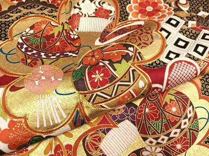 平和屋着物●豪華振袖　駒刺繍　花尽くし　暈し染め　金彩　正絹　逸品　AABH6898ph