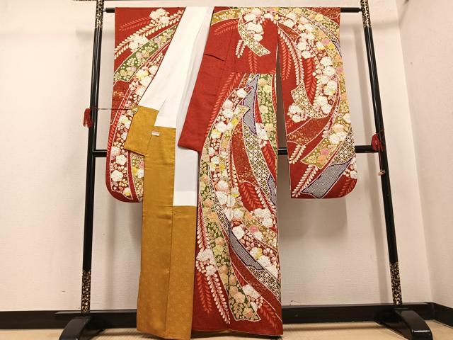 平和屋着物●越後十日町の一流染匠　桐屋・翠山工房　振袖　辻が花　絞り　暈し染め　金彩　銀通し地　正絹　逸品　CABD9132gh 平和屋着物○越後十日町の一流染匠 桐屋・翠山工房 振袖