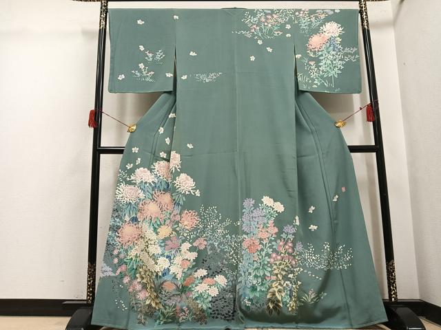 平和屋着物●本加賀友禅作家　杉浦伸 　訪問着　草花文　正絹　逸品　未使用　AABH6905ph