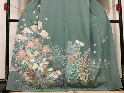 平和屋着物●本加賀友禅作家　杉浦伸 　訪問着　草花文　正絹　逸品　未使用　AABH6905ph