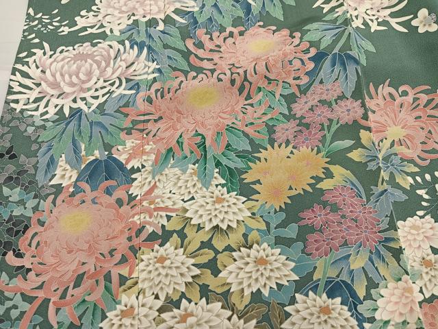 平和屋着物●本加賀友禅作家　杉浦伸 　訪問着　草花文　正絹　逸品　未使用　AABH6905ph