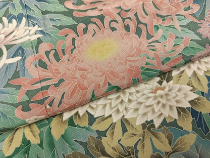 平和屋着物●本加賀友禅作家　杉浦伸 　訪問着　草花文　正絹　逸品　未使用　AABH6905ph