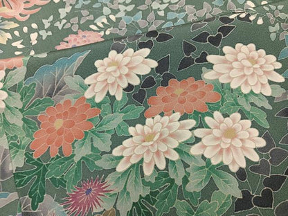 平和屋着物●本加賀友禅作家　杉浦伸 　訪問着　草花文　正絹　逸品　未使用　AABH6905ph