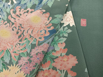 平和屋着物●本加賀友禅作家　杉浦伸 　訪問着　草花文　正絹　逸品　未使用　AABH6905ph