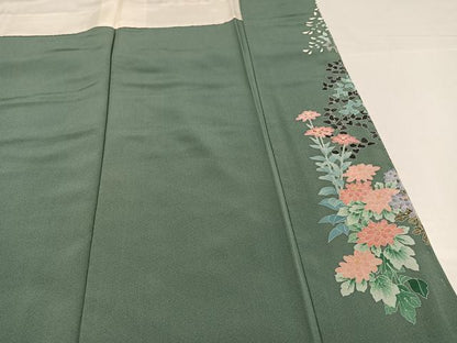 平和屋着物●本加賀友禅作家　杉浦伸 　訪問着　草花文　正絹　逸品　未使用　AABH6905ph