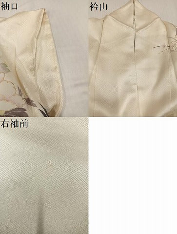 平和屋着物●訪問着　草花文　金彩　正絹　逸品　AABH6906ph