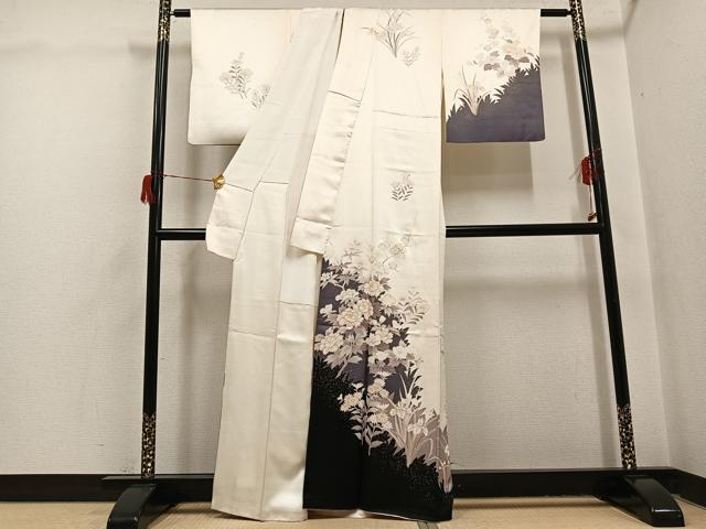 平和屋着物●訪問着　草花文　金彩　正絹　逸品　AABH6906ph