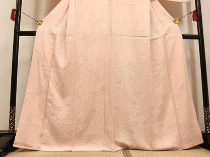 平和屋着物●無地絵羽訪問着　辻が花　刺繍　色無地　肌色　正絹　逸品　未使用　AABH6907ph