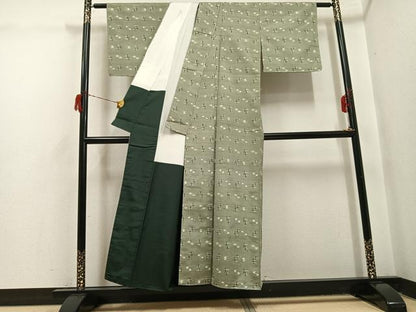 平和屋着物●本場琉球絣　紬　正絹　逸品　未使用　AABH6909ph
