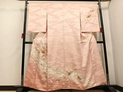平和屋着物●訪問着　地紙花文　暈し染め　金彩　正絹　逸品　AABH6910ph