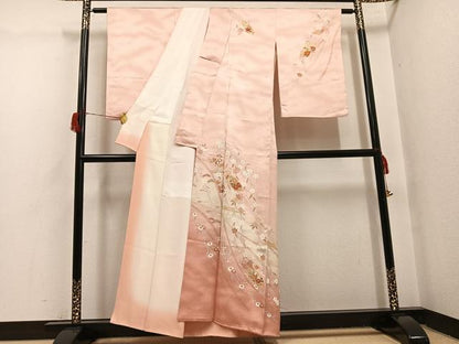 平和屋着物●訪問着　地紙花文　暈し染め　金彩　正絹　逸品　AABH6910ph