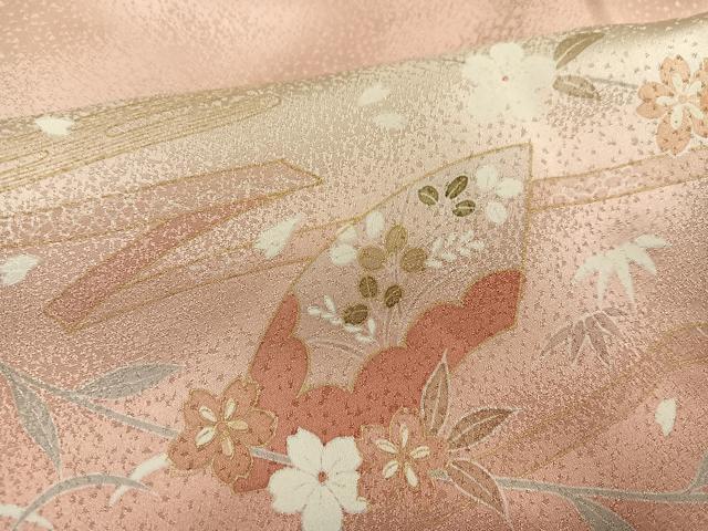 平和屋着物●訪問着　地紙花文　暈し染め　金彩　正絹　逸品　AABH6910ph