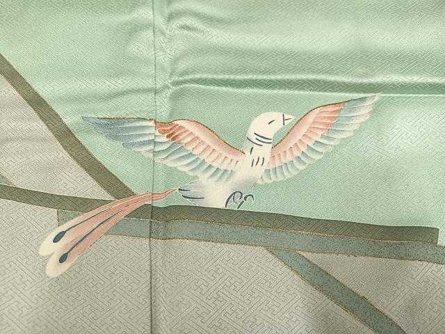 平和屋着物●訪問着　作家物　刺繍　飛鳥草木文　金彩　正絹　逸品　AABH6911ph