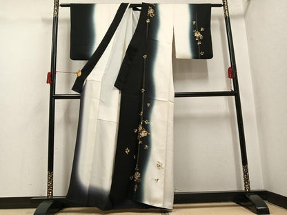 平和屋着物●訪問着　更紗間道　暈し染め　金彩　正絹　逸品　AABH6912ph
