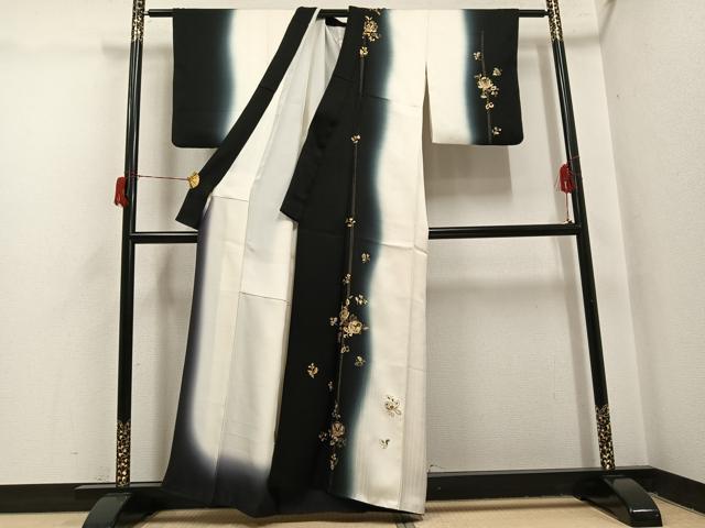 平和屋着物●訪問着　更紗間道　暈し染め　金彩　正絹　逸品　AABH6912ph
